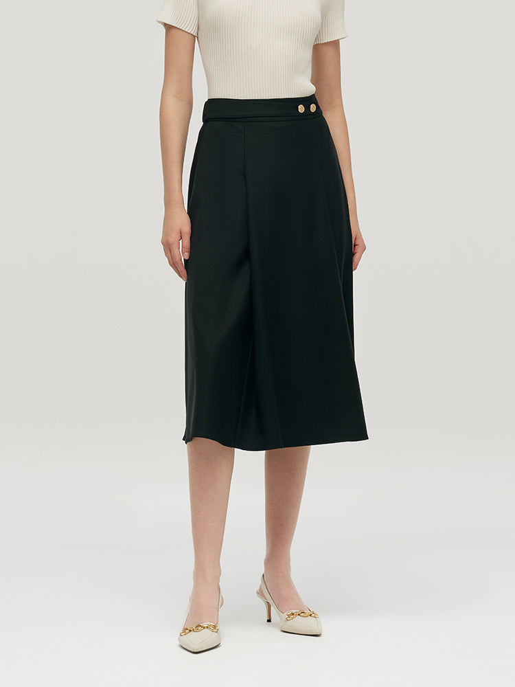 Worsted Woolen Mid-Calf Women Skirt GOELIA