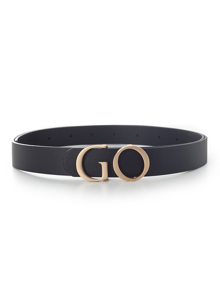 GO Letter Middle Size Women Leather Belt GOELIA