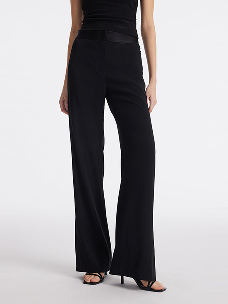 Triacetate Micro-Flared Slit Women Pants – GOELIA