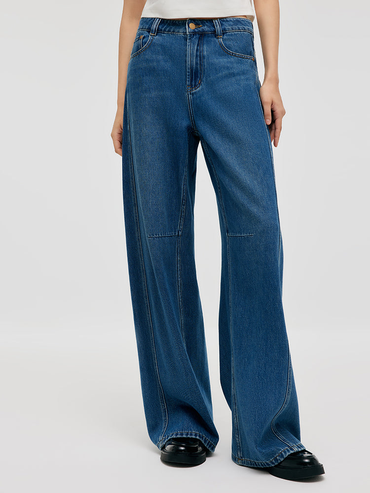 Denim Mid-Rise Women Baggy Jeans GOELIA