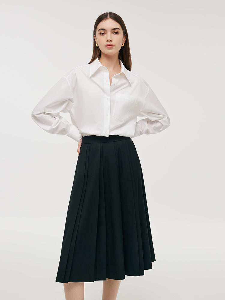 Pleated A-Line Women Skirt GOELIA