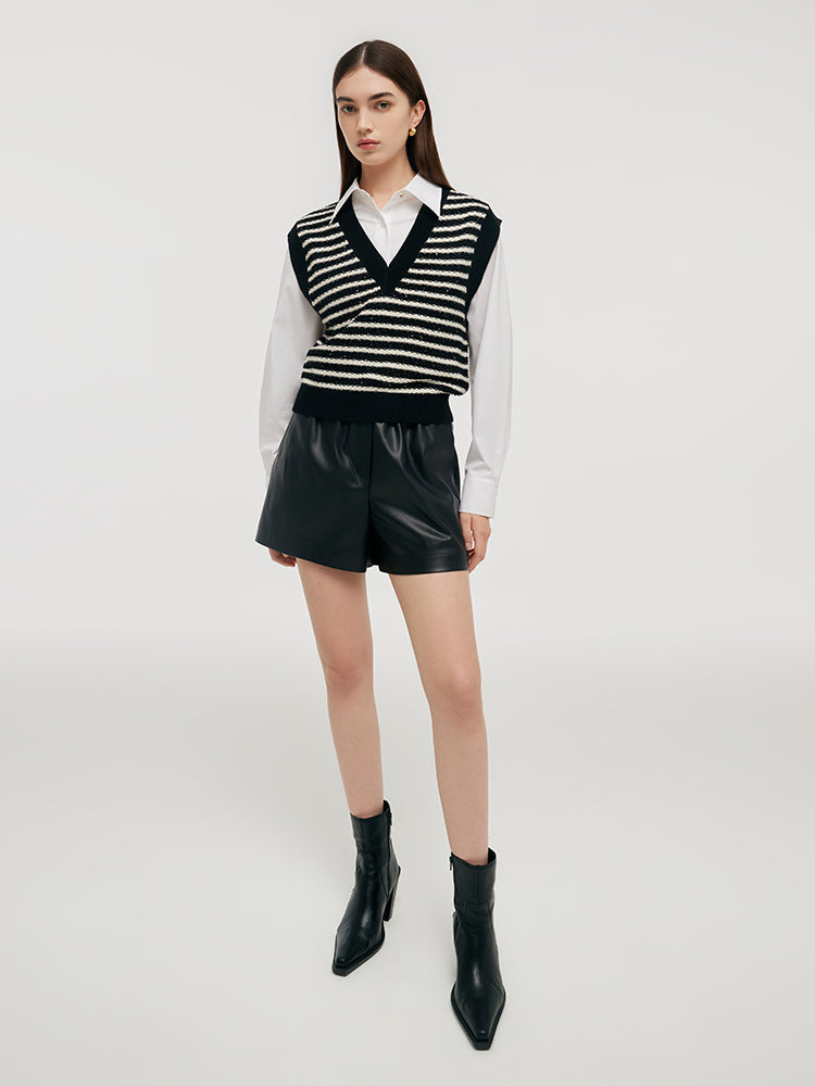 Black And White Stripe Women Sweater GOELIA