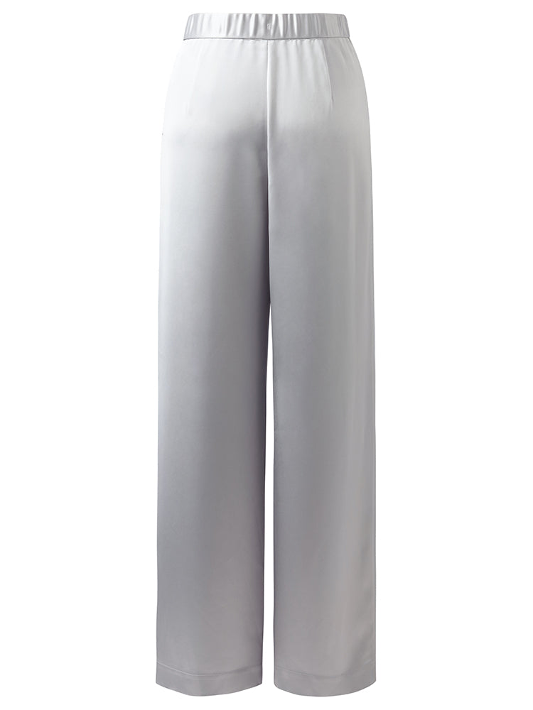 Acetate Straight Glossy Women Pants GOELIA