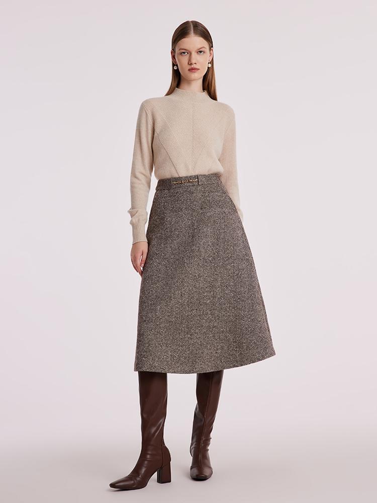 Waisted Washable Woolen Skirt – GOELIA