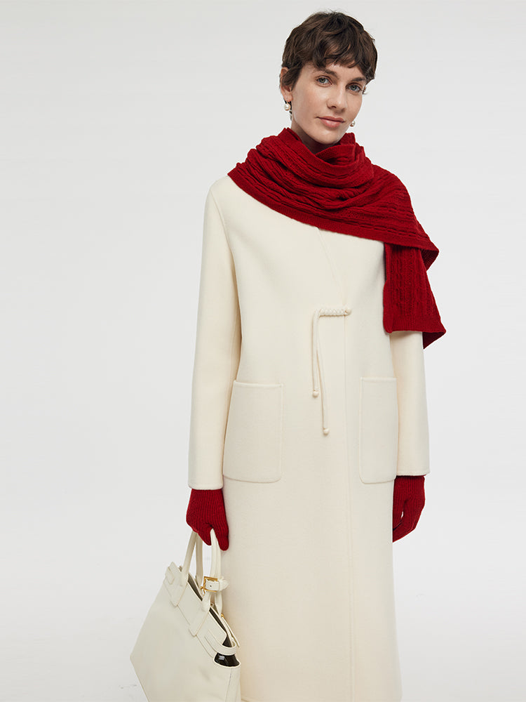 Wool Cashmere V-Neck Women Overcoat GOELIA