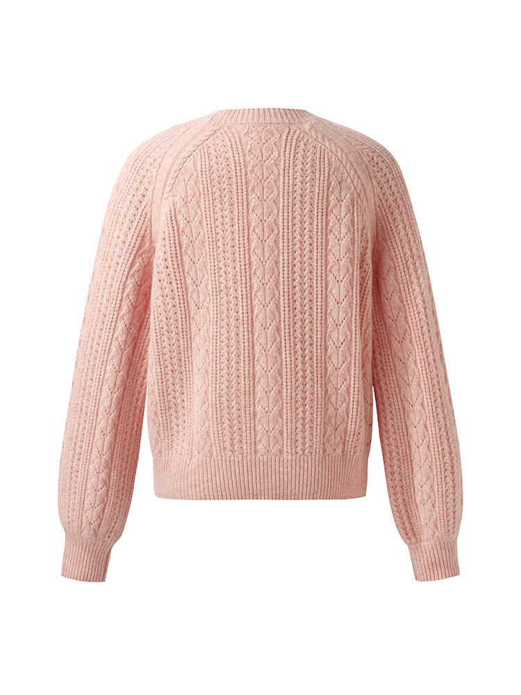 Wool Blend Cable Knit Women Sweater GOELIA