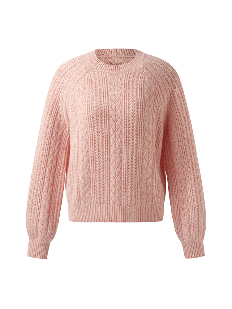 Wool Blend Cable Knit Women Sweater GOELIA