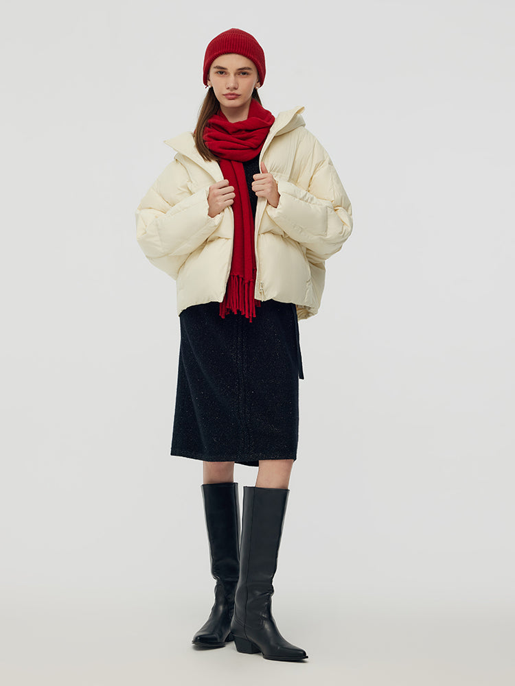 Cropped Hooded Goose Down Jacket GOELIA