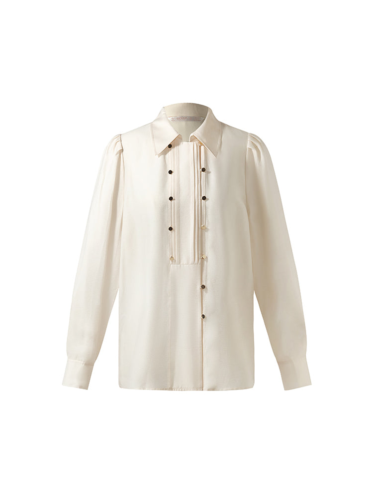 Acetate Lapel Women Shirt GOELIA