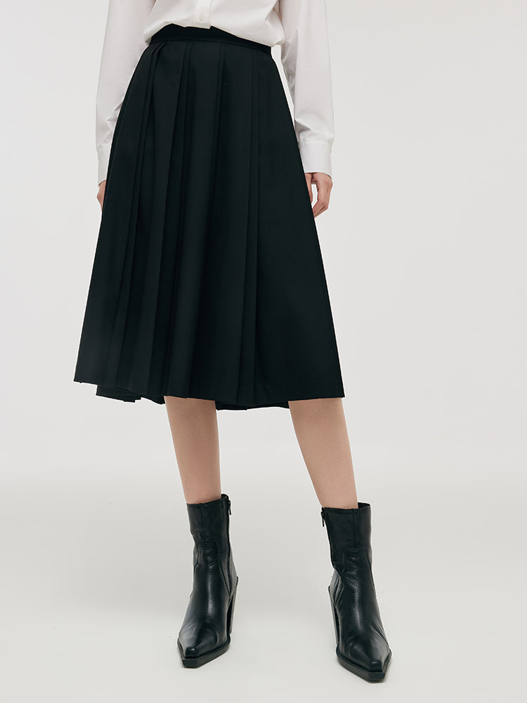 Pleated A-Line Women Skirt GOELIA