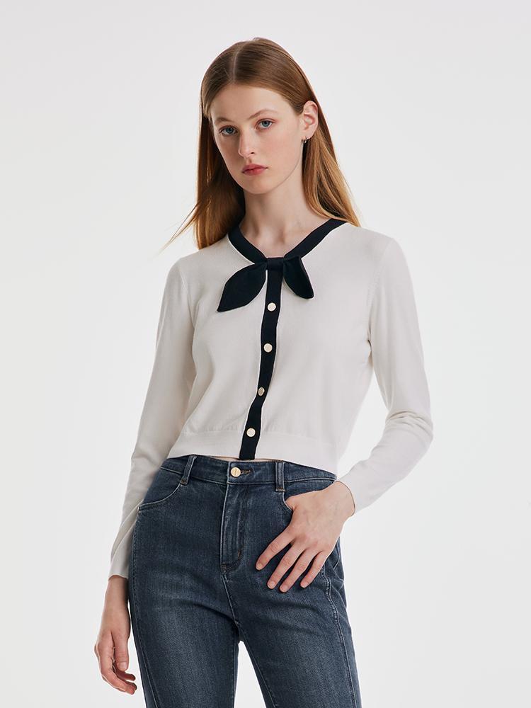 Tencel And Wool Bowknot Sweater GOELIA