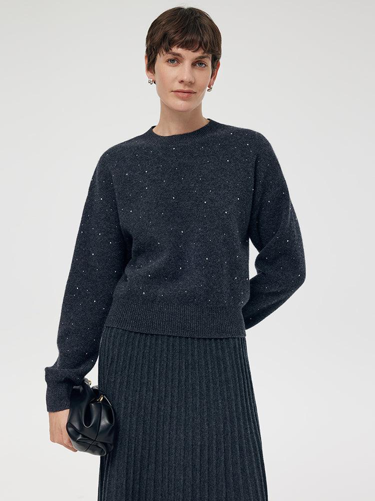 Wool Sequins Women Sweater GOELIA