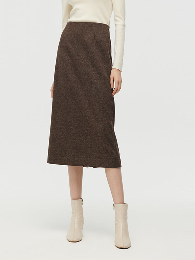 Knitted Women Column Midi Skirt GOELIA