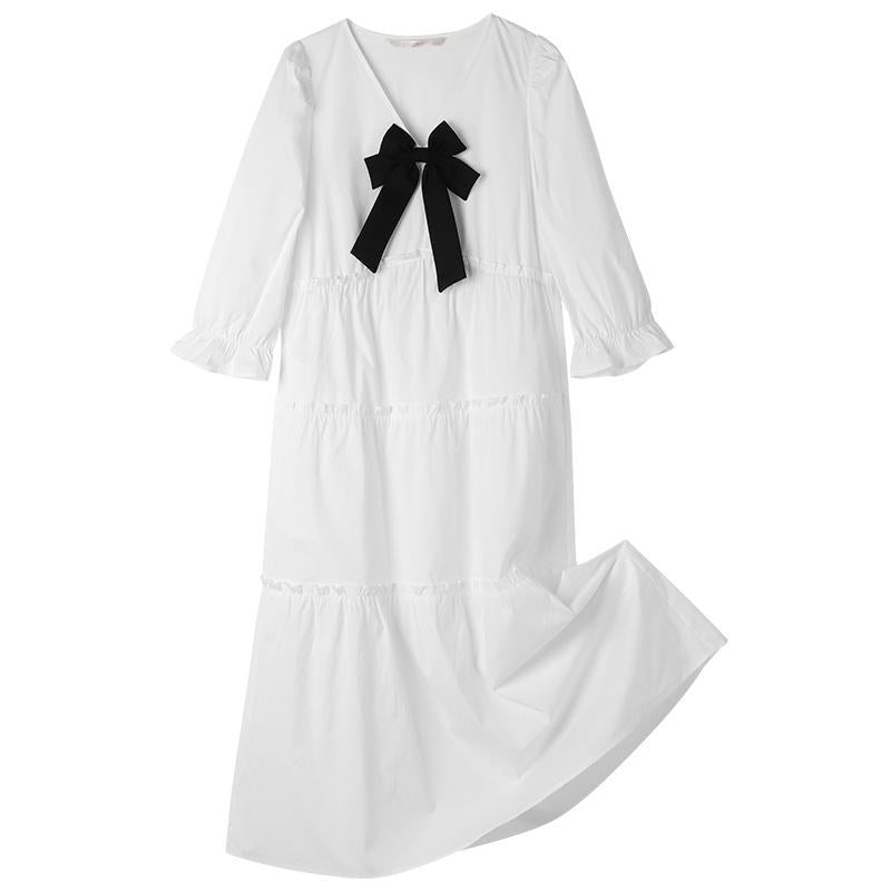 V-Neck 
Detachable Bowknot Maxi Dress GOELIA