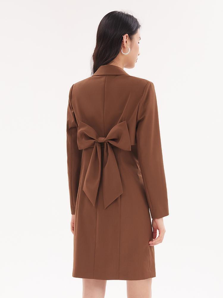 Detachable Bowknot Two-Piece Suit Blazer And Dress GOELIA