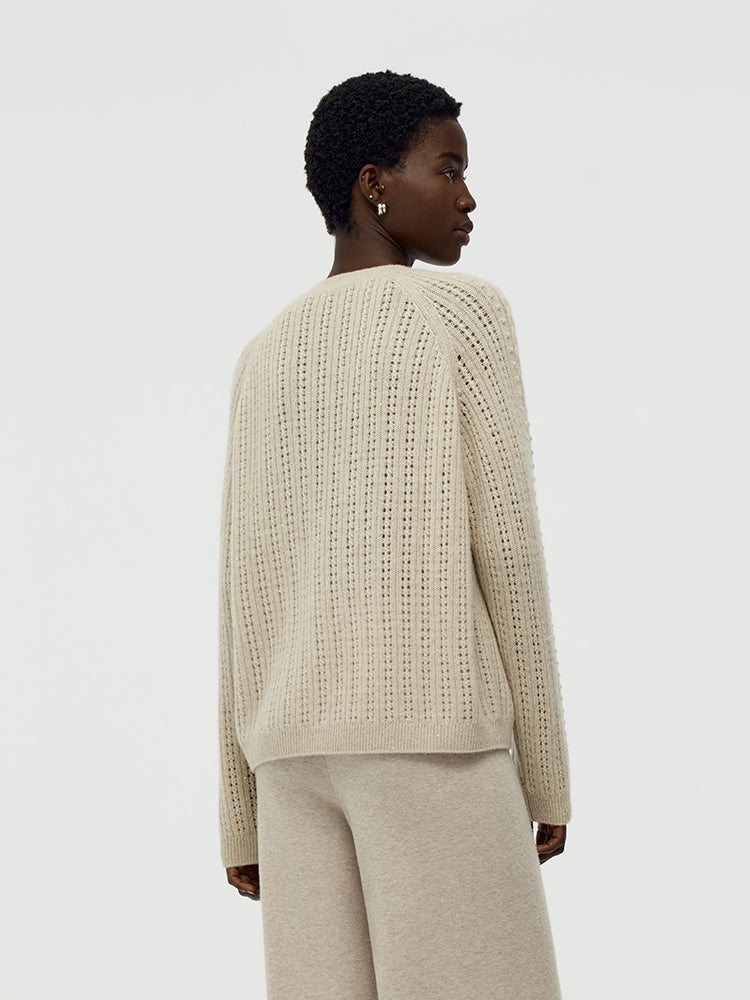 Cashmere Cable Knit Women Sweater GOELIA