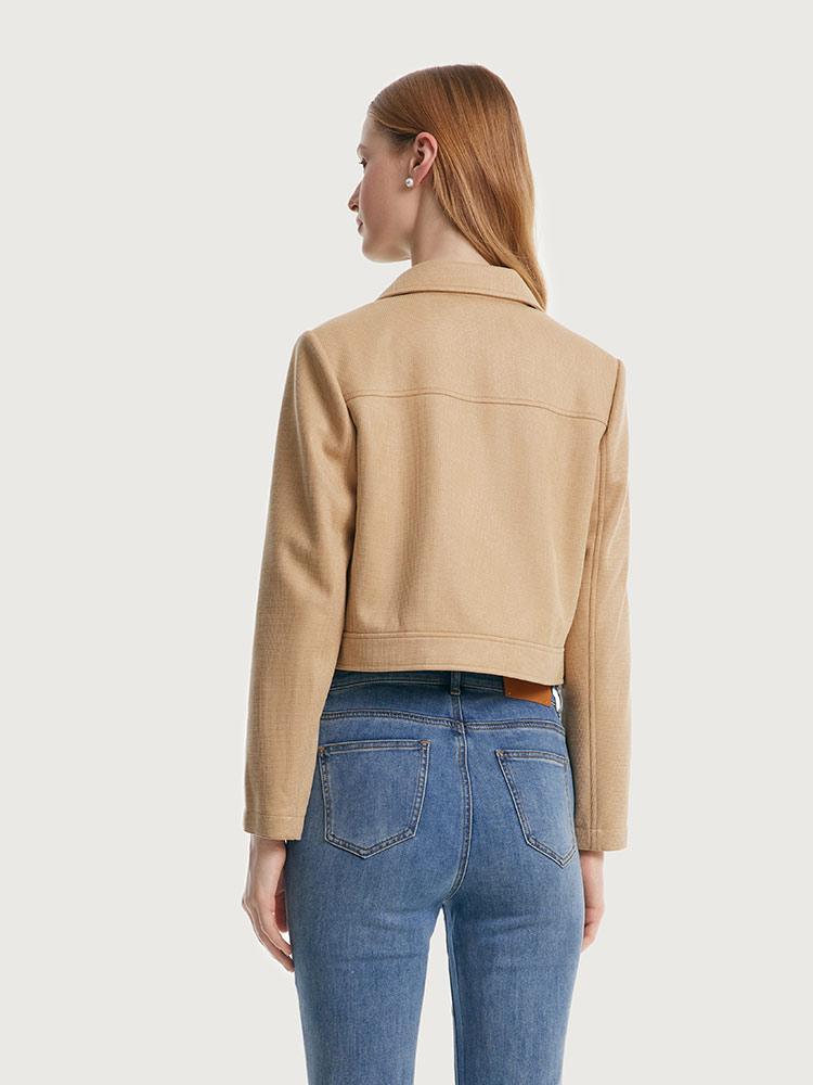 Short Faux Suede Jacket GOELIA