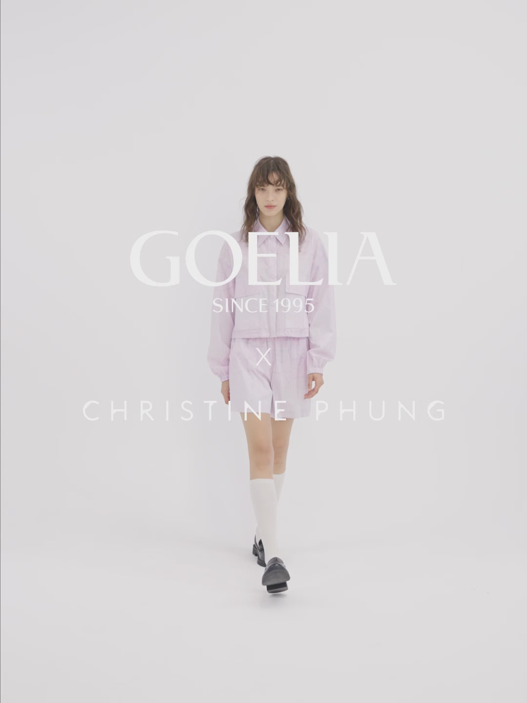 GOELIA X CHRISTINE PHUNGクロップジャケットとショーツのツーピースセット