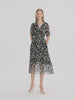 10 Momme Mulberry Silk Floral Printed Women Midi Dress