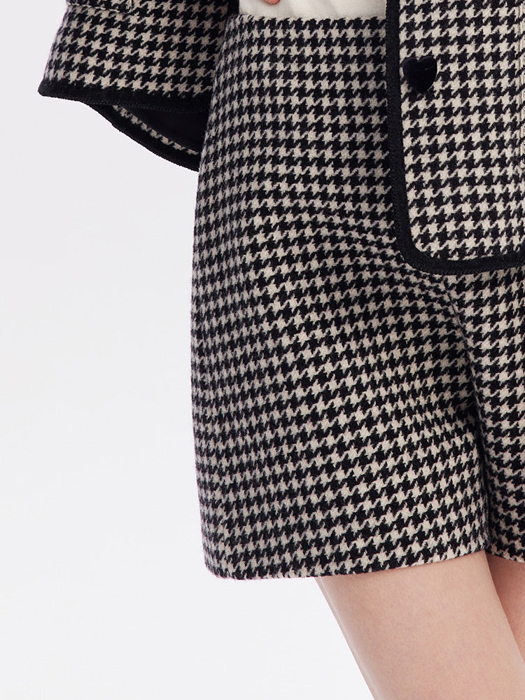 Classic Woolen Houndstooth Shorts GOELIA