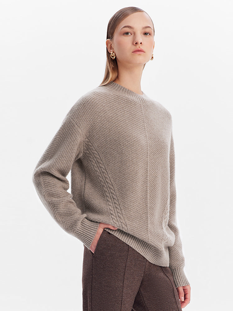 Brown Cashmere Twisted Sweater GOELIA