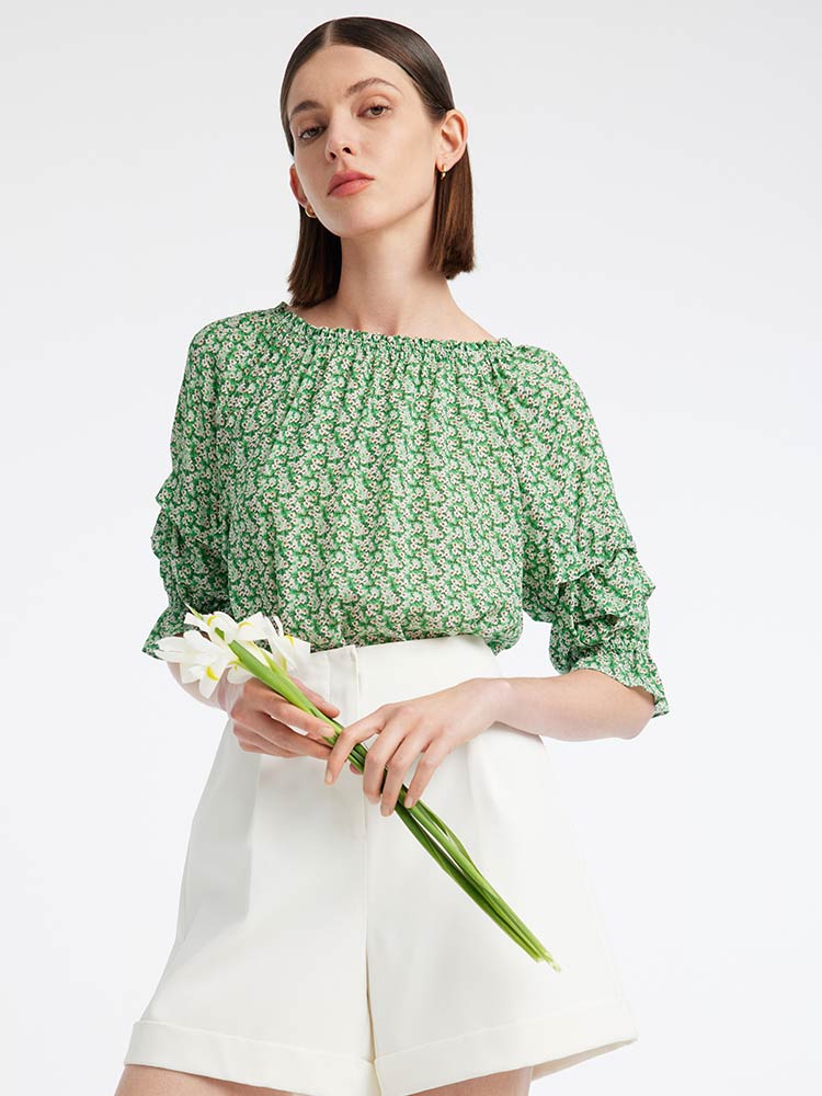 Green Floral Leisure Suit GOELIA