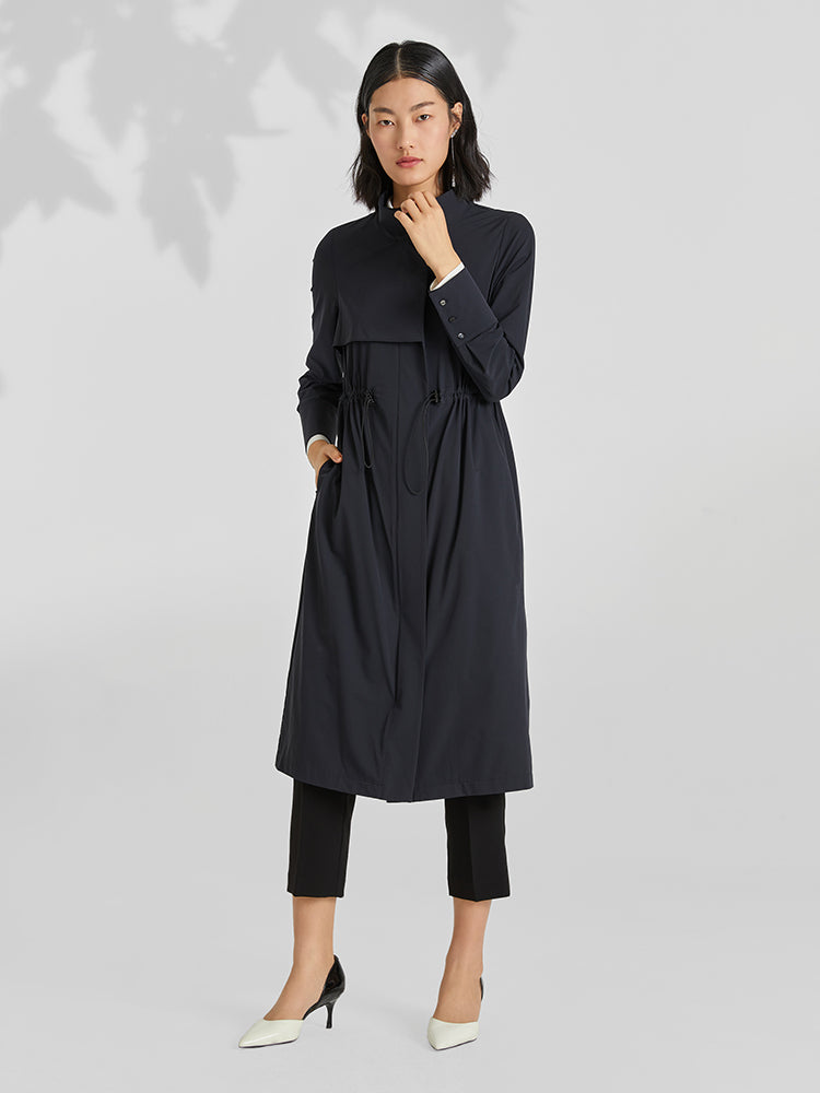 Yarn Elastic Collar Trench Coat GOELIA