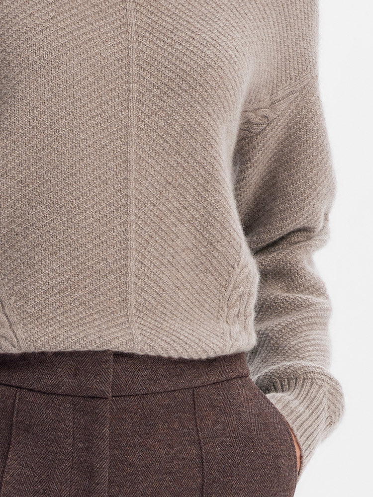 Brown Cashmere Twisted Sweater GOELIA