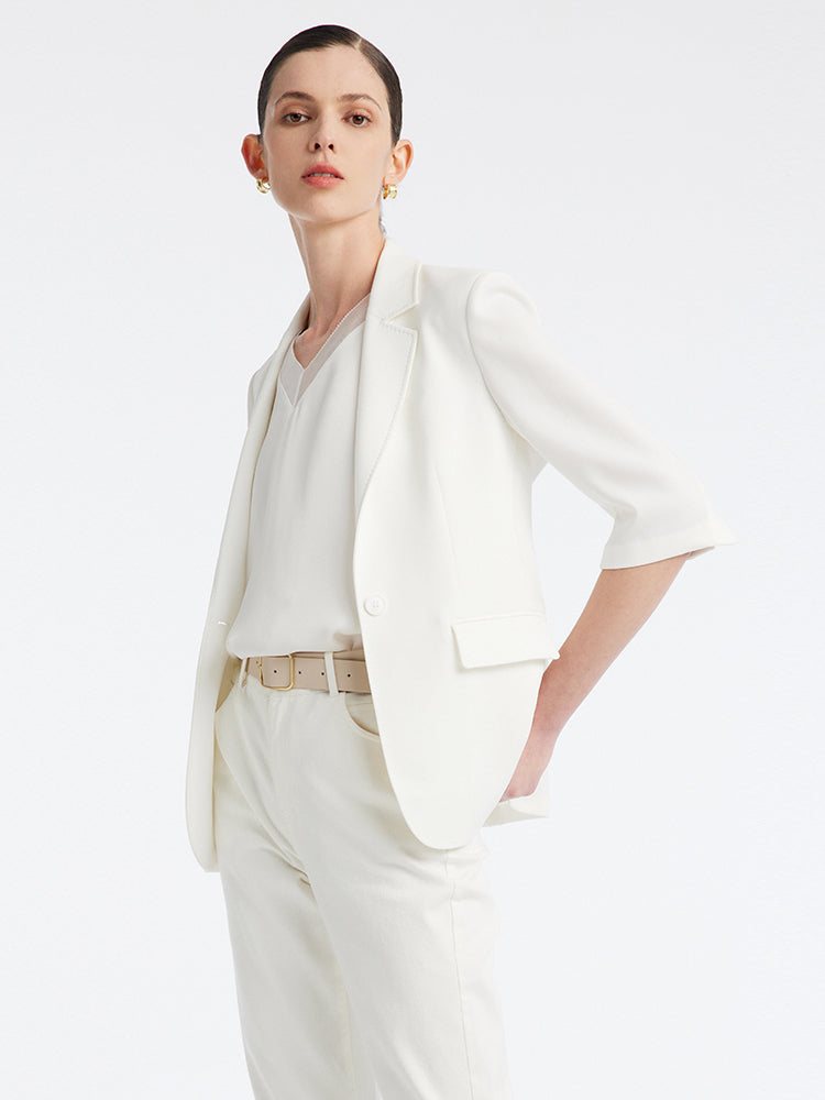 White Acetate Blazer GOELIA