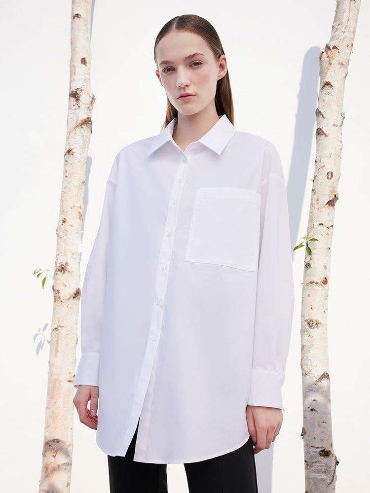 White Oversized Cotton Shirt GOELIA