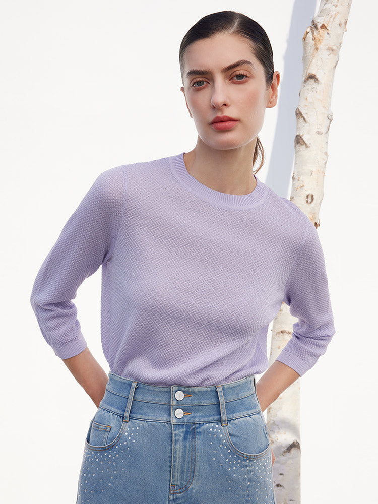 Tencel Mulberry Silk Woolen Knit Top – GOELIA