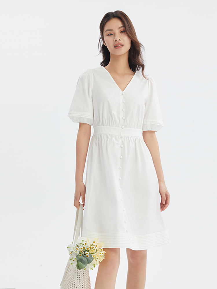 Gathered Waist Loose Hem Dress GOELIA