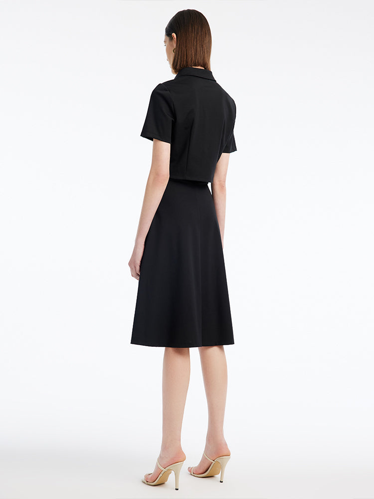 Black Knee-Length Two-Piece Suit GOELIA