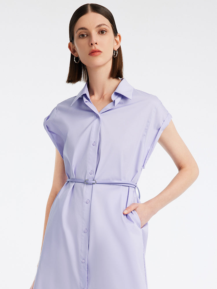 Cotton Shirt Collar Dress GOELIA