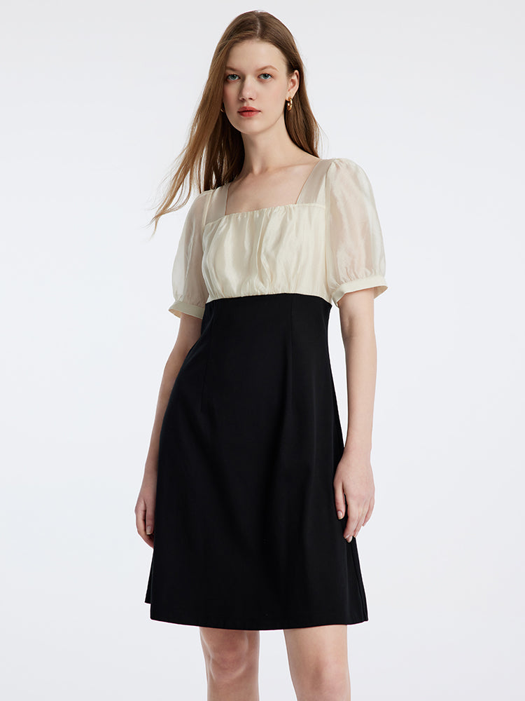 Square Neck High Waist Dress GOELIA