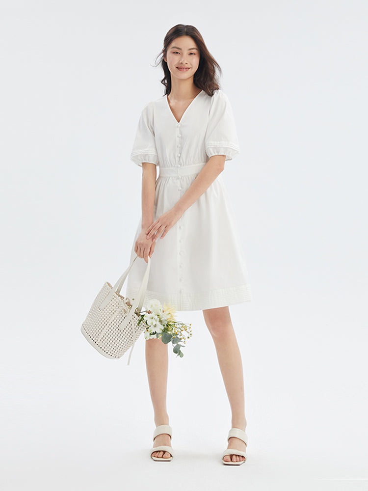 Gathered Waist Loose Hem Dress GOELIA