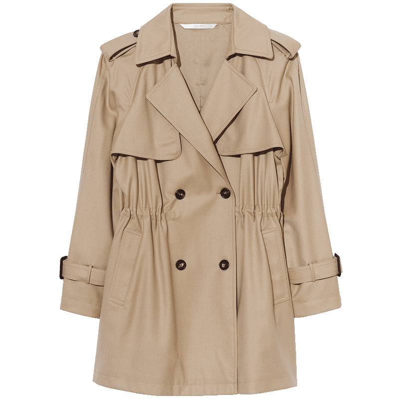 Double-Breasted Worsted Wool Trench Coat GOELIA