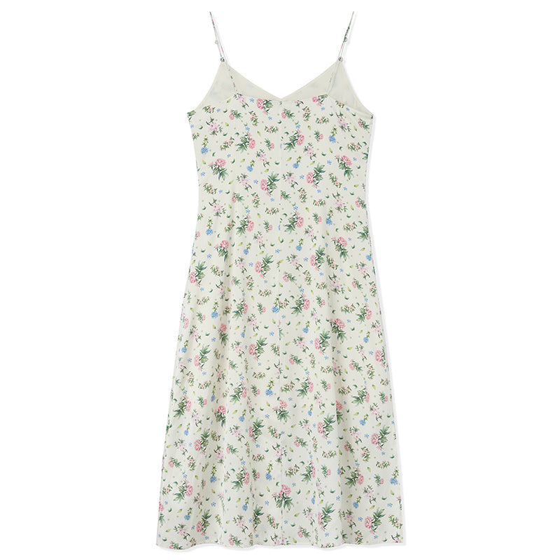 Floral V-Neck Spaghetti StrapMidi Dress GOELIA