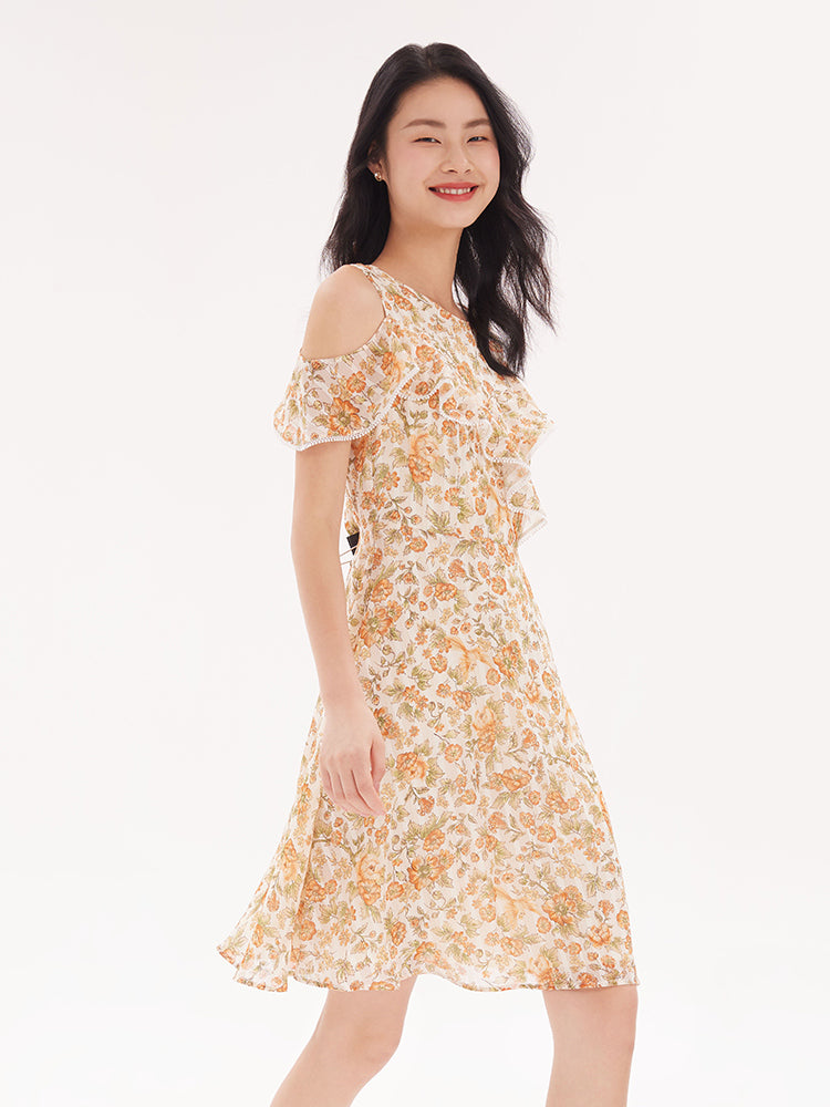 Falbala Floral Dress GOELIA