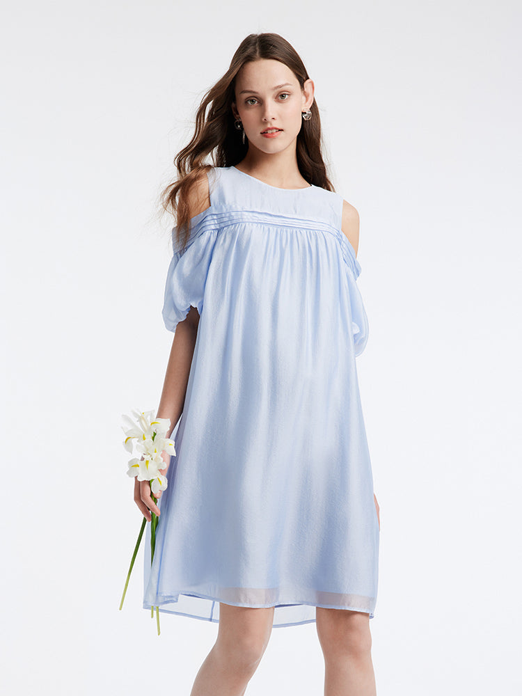 Blue Strapless Dress GOELIA