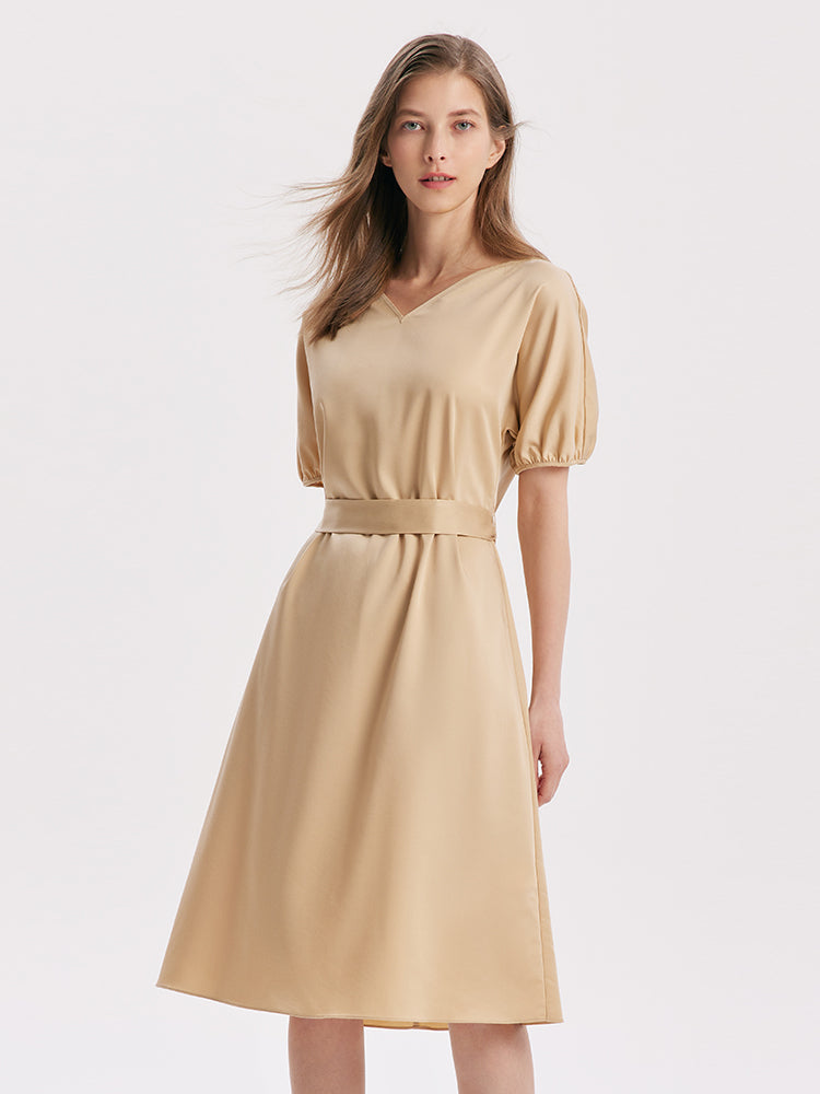 Short Sleeve V-Neck Dress GOELIA