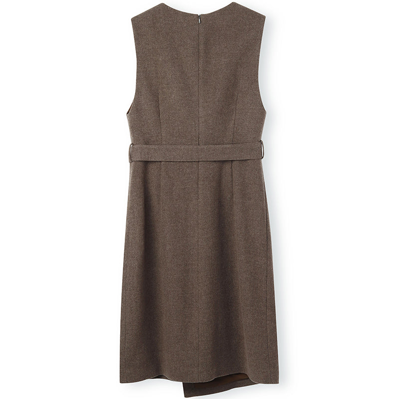 Washable Wool Sleeveless Jumper Dress GOELIA