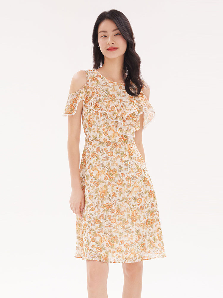 Falbala Floral Dress GOELIA