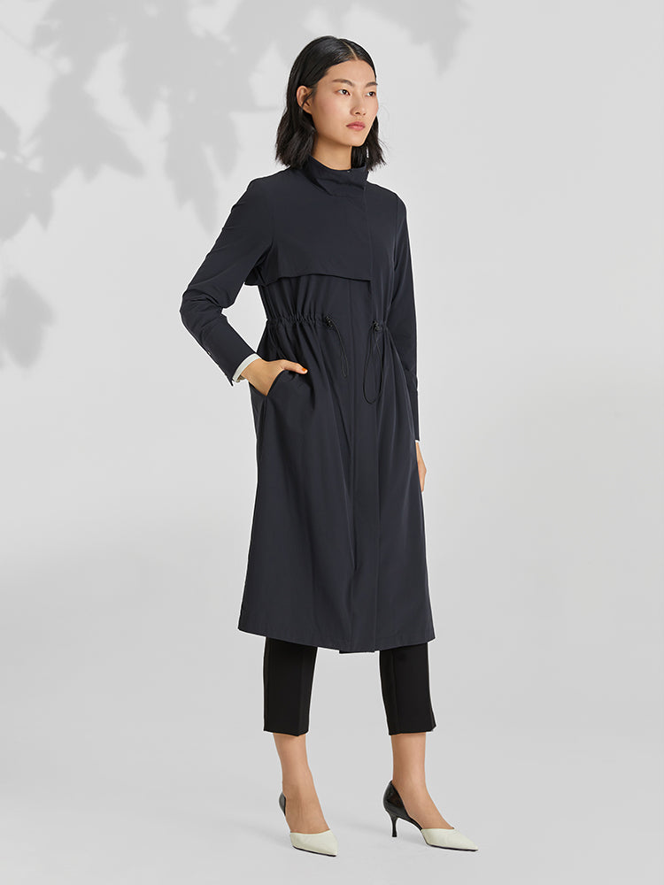 Yarn Elastic Collar Trench Coat GOELIA