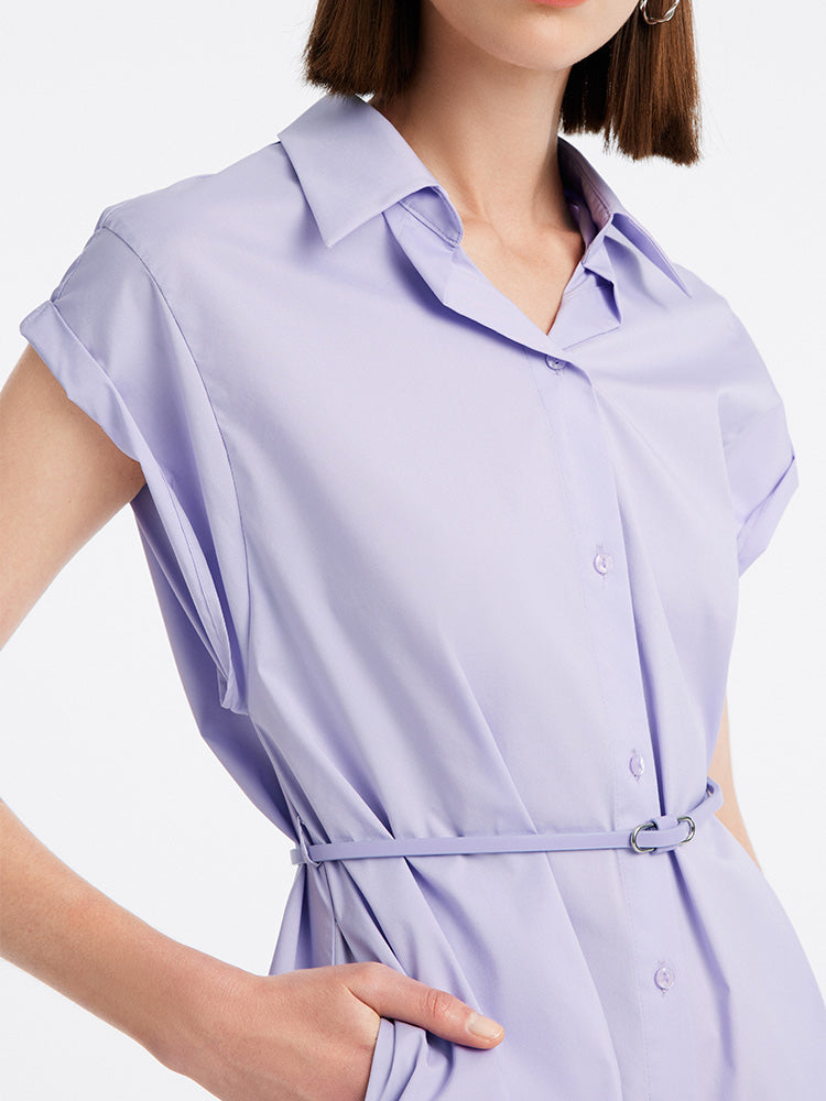 Cotton Shirt Collar Dress GOELIA