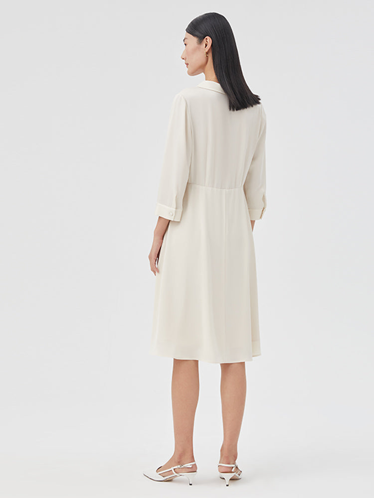 Single-Breasted Acetate Lapel Dress GOELIA