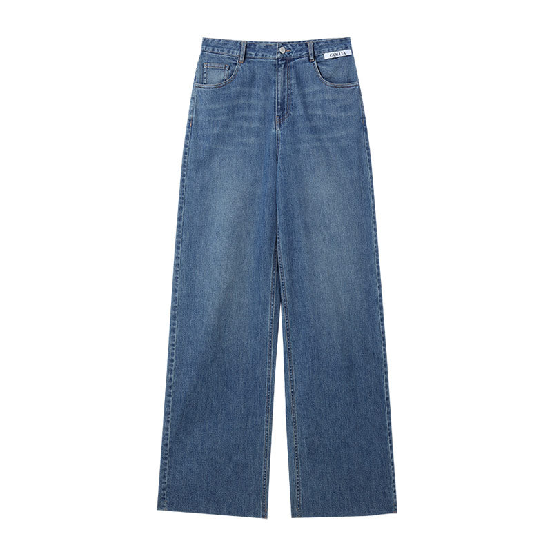 Loose Cut Hem Straight Jeans GOELIA