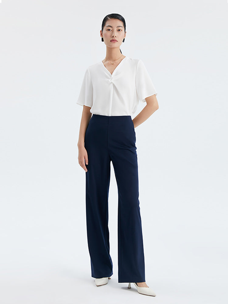 Without-side SeamsTencel Knit Trousers GOELIA